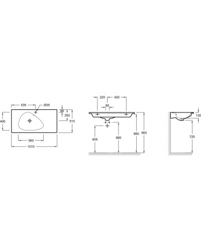 Раковина Jacob Delafon Nouvelle Vague 101 EXAQ112-Z-MK4 Кашемир матовый