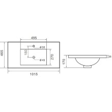 Раковина Orange 101 B03-1000W Белая