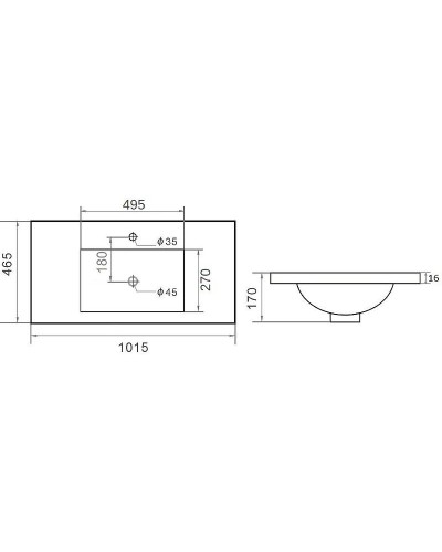 Раковина Orange 101 B03-1000W Белая