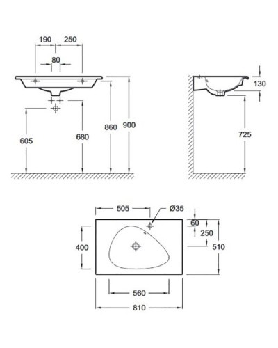 Раковина Jacob Delafon Nouvelle Vague 81 EXAR112-Z-MG2 Серая матовая