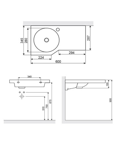 Раковина Excellent Be Spot CEEX.2301.600.WH Белая