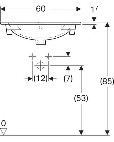 Раковина Geberit Acanto Slim 60 500.640.01.2 Белая