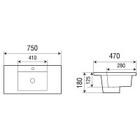 Раковина WeltWasser Deilbach 7505 75 10000004627 Белый глянец