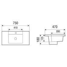 Раковина WeltWasser Deilbach 7505 75 10000004627 Белый глянец