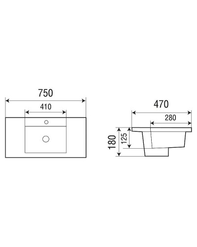 Раковина WeltWasser Deilbach 7505 75 10000004627 Белый глянец