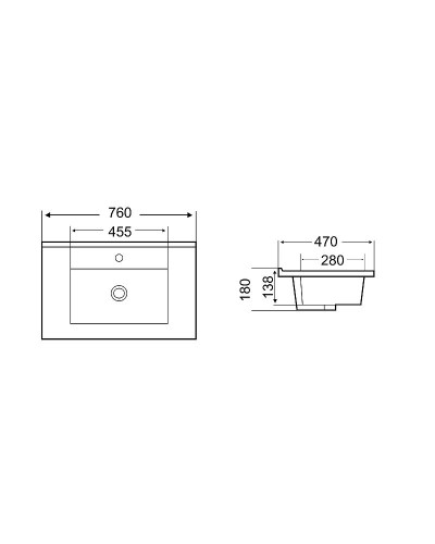 Раковина WeltWasser Deilbach 7506 75 MT- BL 10000005565 Черная матовая