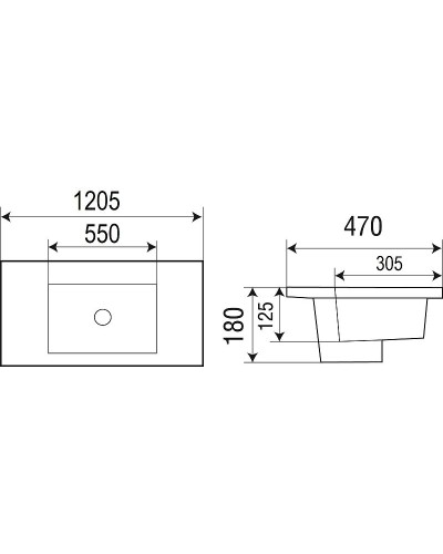 Раковина WeltWasser Deilbach 7506 120 MT- BL 10000005569 Черная матовая