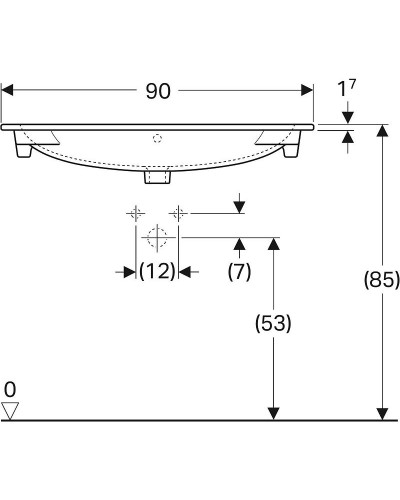 Раковина Geberit Acanto Slim 90 500.642.01.2 Белая