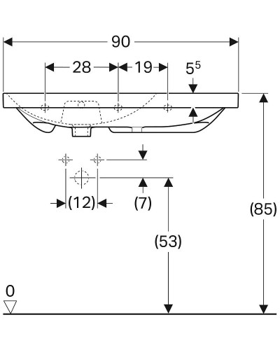 Раковина Geberit Acanto 90 500.625.01.2 Белая