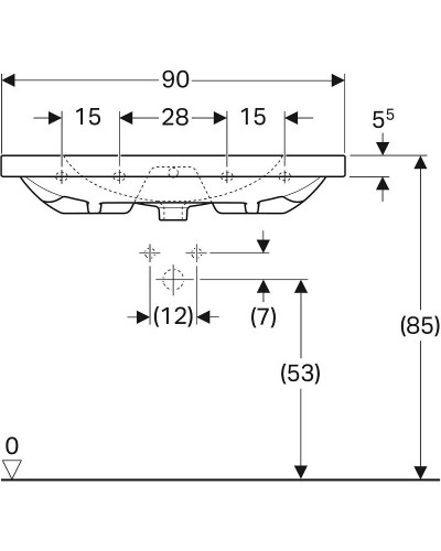 Раковина Geberit Acanto Compact 90 500.633.01.2 Белая