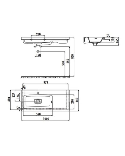 Раковина Creavit Memory 100 L MY100-00CB00E-0000 Белая
