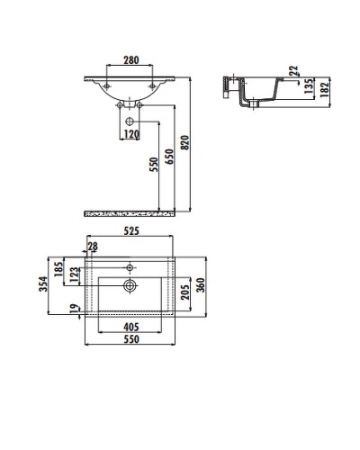 Раковина Creavit Su 55 SU055-00CB00E-0000 Белая