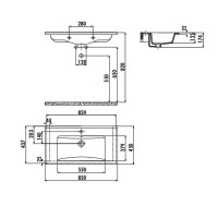 Раковина Creavit Su 85 SU085-00CB00E-0000 Белая