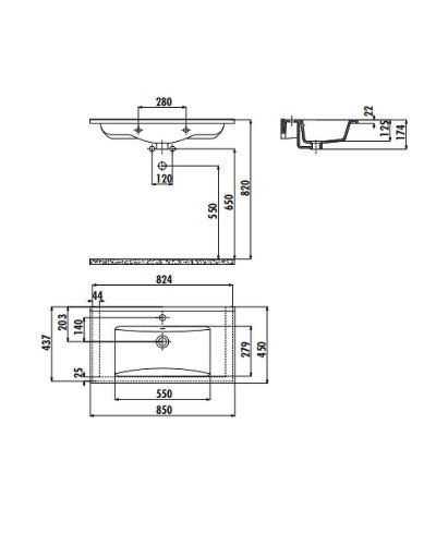 Раковина Creavit Su 85 SU085-00CB00E-0000 Белая