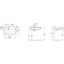 Подвесная раковина-столешница с отверстием для смесителя 80 см Jacob Delafon Soprano EXL112-00