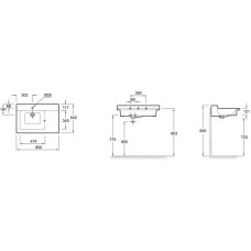 Подвесная раковина-столешница с отверстием для смесителя 80 см Jacob Delafon Soprano EXL112-00