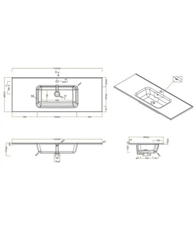 Раковина BelBagno 120 BB1200ETL Белая