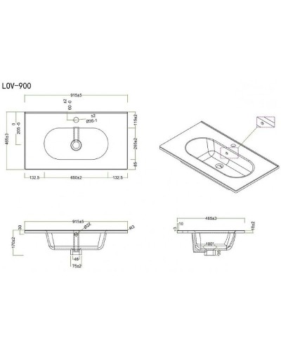 Раковина BelBagno Love 90 LOV-900-LVB Белая
