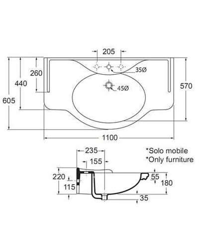 Раковина Cezares Azzurra Junone 110 GIU200110/ALZAT Bianco