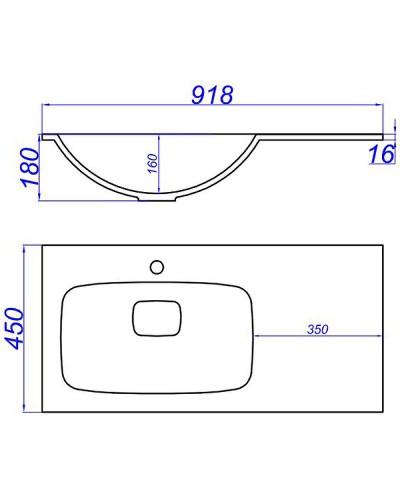 Раковина Aqwella Malaga 90 Mal.09.04.D-L Белая