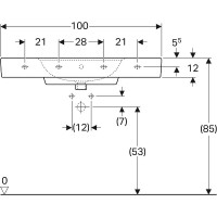 Раковина Geberit Renova Plan 100 122100000 Белая