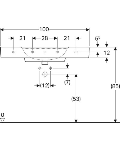 Раковина Geberit Renova Plan 100 122100000 Белая