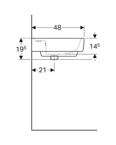 Раковина Geberit Renova Plan 100 122100000 Белая