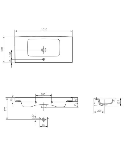 Раковина Cersanit Crea 100 P-UM-CRE100/1 Белая
