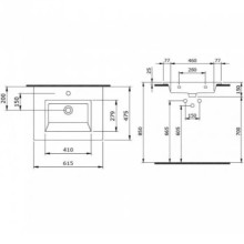 Раковина Creto Bocchi Milano 60 1161-001-0126 Белая глянцевая