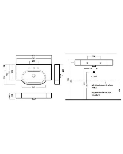 Раковина Hatria Area 81 Y0UP01 Белая
