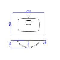 Раковина Aqwella 5 Stars Malaga 75 Mal.75.04.D Белая