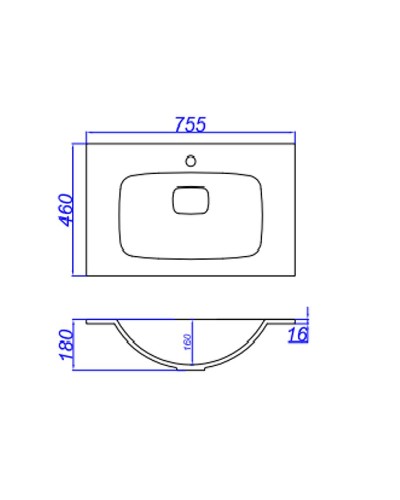 Раковина Aqwella 5 Stars Malaga 75 Mal.75.04.D Белая
