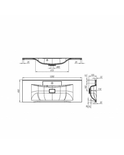 Раковина BelBagno 120 BB1200/450-LV-MR-PR Белая