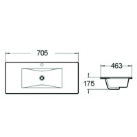 Раковина SantiLine 70 SL-2102 (70) Белая