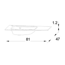 Раковина Jacob Delafon Nona 80 L EB1884RU-DE1 Белая