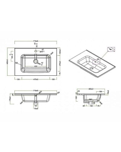 Раковина BelBagno BB700ETL Белая