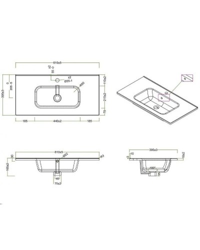 Раковина BelBagno BB800/390ETL Белая