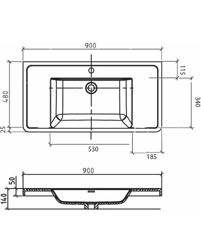 Раковина BelBagno Ancona-N 90 EA-900-LVB Белая