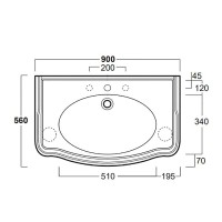 Раковина Simas Arcade 90 AR864bix1 Белая