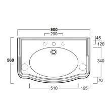 Раковина Simas Arcade 90 AR864bix1 Белая