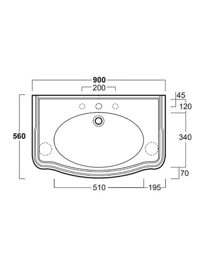 Раковина Simas Arcade 90 AR864bix1 Белая