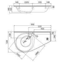 Раковина Ravak Avocado Comfort 95 P XJ9P1100000 Белая