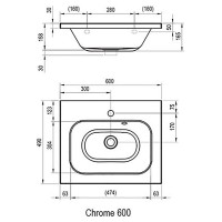 Раковина Ravak Chrome 60 XJG01160000 Белая