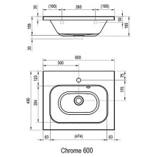 Раковина Ravak Chrome 60 XJG01160000 Белая