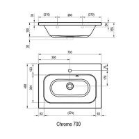 Раковина Ravak Chrome 70 XJG01170000 Белая