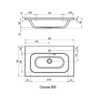 Раковина Ravak Chrome 80 XJG01180000 Белая