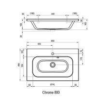 Раковина Ravak Chrome 80 XJG01180000 Белая