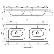 Раковина Ravak Chrome 120 XJG01112000 двойная Белая