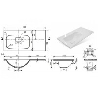 Раковина Эстет Барселона 90 L ФР-00003411 Белая