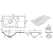 Раковина Эстет Барселона 90 L ФР-00003411 Белая